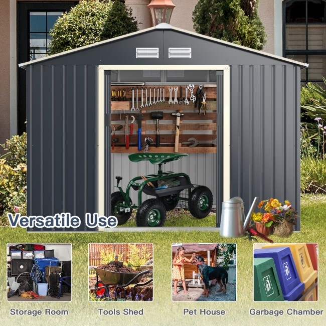 9 X 6 Feet Metal Storage Shed For Garden And Tools