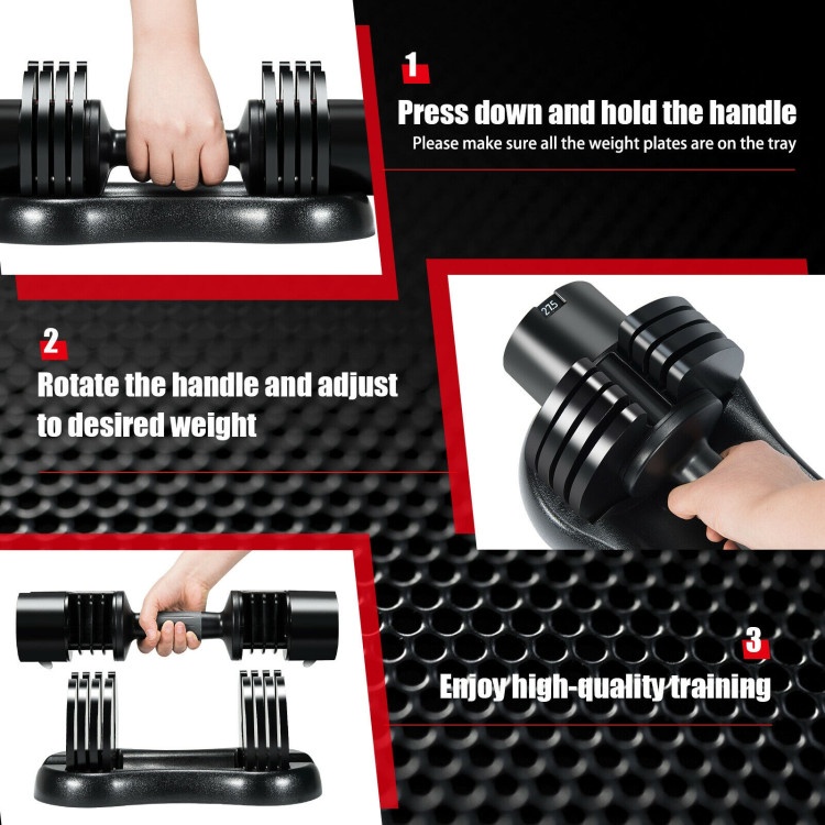 27.5 Lbs 5-In-1 Adjustable Dumbbell For Gym Home Office