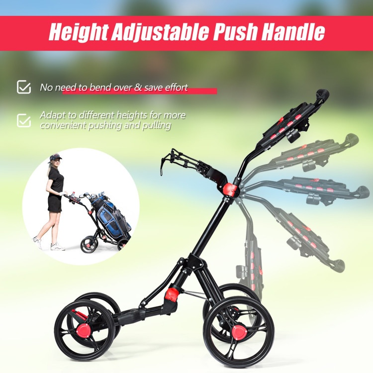4 Wheel Folding Golf Pull Push Cart Trolley