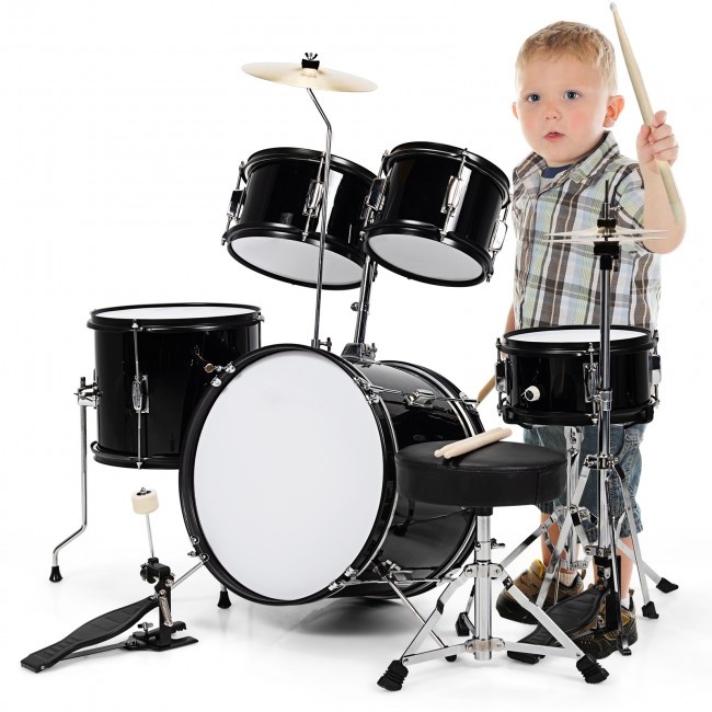 16 Inch 5 Pieces Complete Kids Junior Drum Set Children Beginner Kit