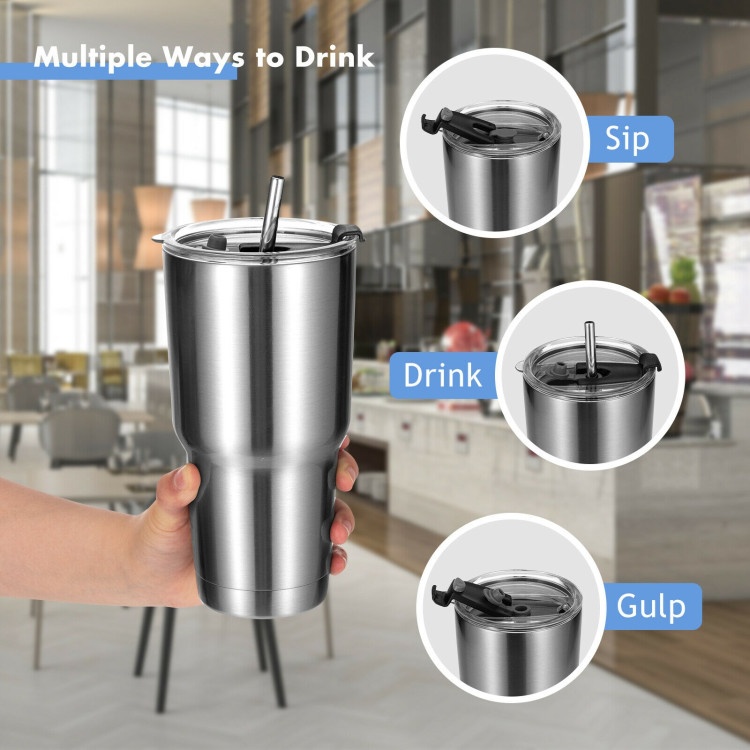 30Oz Stainless Steel Tumbler Cup Double Wall Vacuum Insulated Mug With Lid