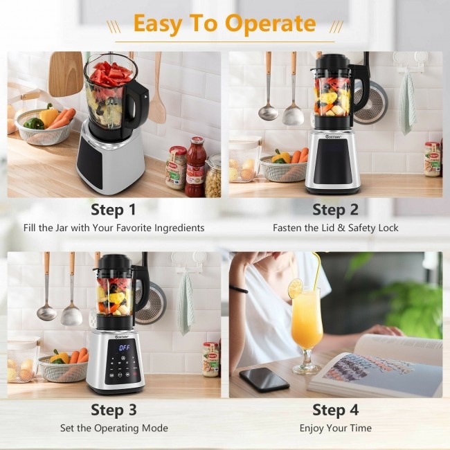 Professional Countertop Blender 8-In-1 Smoothie Soup Blender With Timer