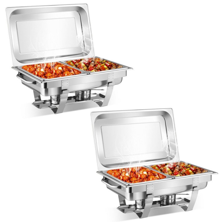 2 Packs Stainless Steel Full-Size Chafing Dish