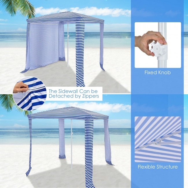 6.6 X 6.6 Feet Foldable And Easy-Setup Beach Canopy With Carry Bag