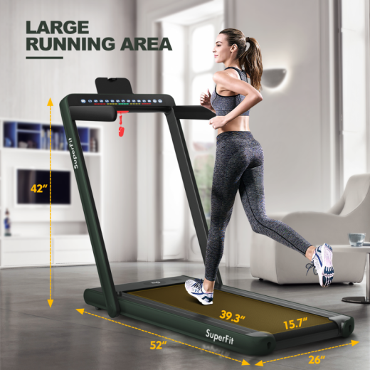 2.25 Hp 2-In-1 Folding Walking Pad Treadmill with Dual Display and App Control