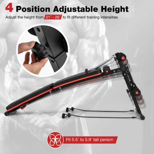 Multifunctional Sit Up Bench 4 Position Adjustable Metal Workout Bench