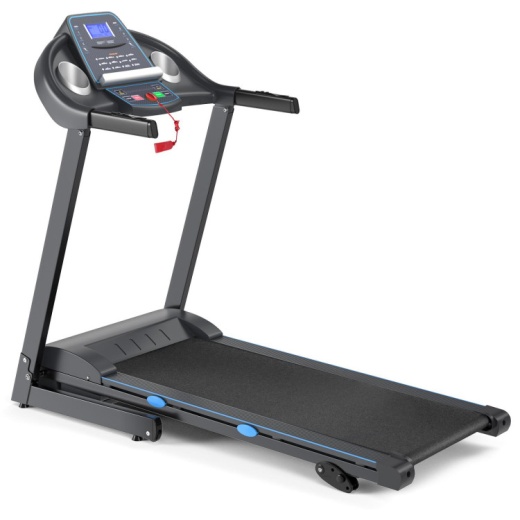 2.25 Hp Folding Electric Motorized Power Treadmill with Blue Backlit LCD Display