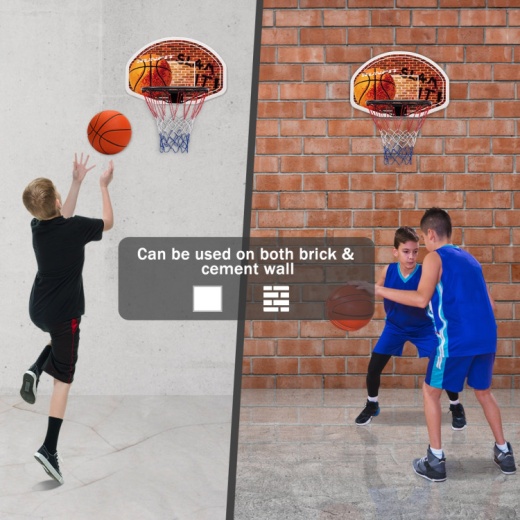 Wall Mounted Fan Backboard With Basketball Hoop And 2 Nets