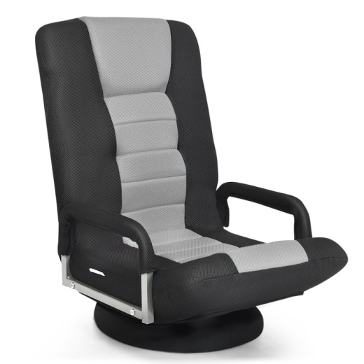 Foldable 360-Degree Swivel Gaming Floor Chair With Adjustable Backrest