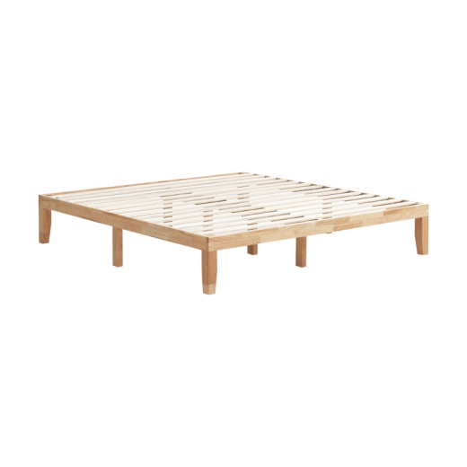 14 Inch King Size Rubber Wood Platform Bed Frame With Wood Slat Support