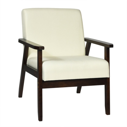 Mid-Century Retro Fabric Accent Armchair For Living Room