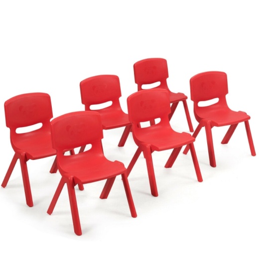 6-Pack Kids Plastic Stackable Classroom Chairs
