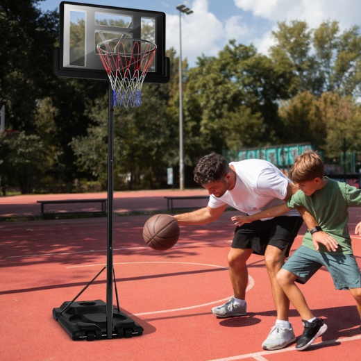Height Adjustable Portable Shatterproof Backboard Basketball Hoop With 2 Nets