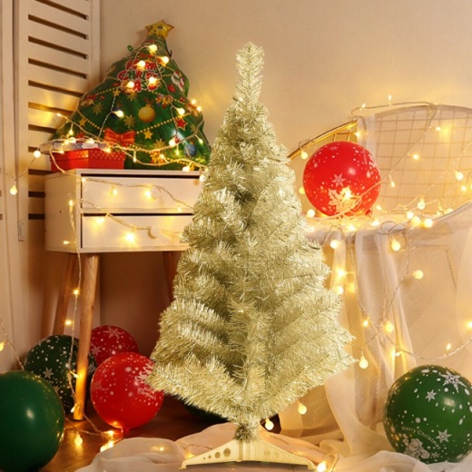 6 FT Silver Tinsel Christmas Tree Artificial Hinged Tree Holiday