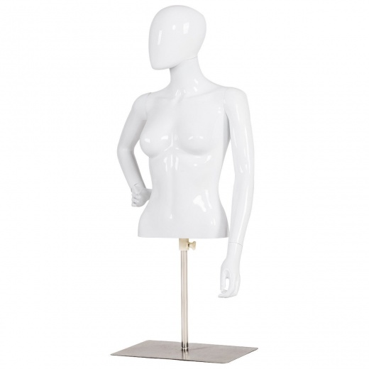 Female Mannequin Torso Adjustable Height With Metal Stand