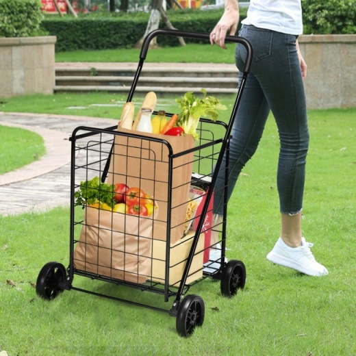 Portable Folding Shopping Cart Utility for Grocery, Laundry and More