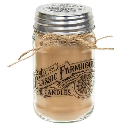 Peach Cobbler Classic Farmhouse Mason Jar Candle, 14Oz