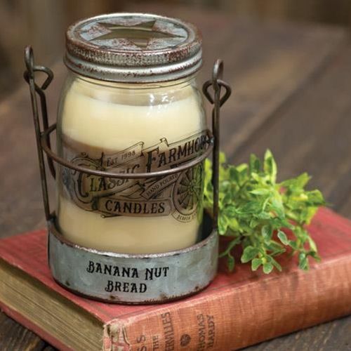Banana Nut Bread 3 Layer Jar Candle W/Tin Holder, 14Oz