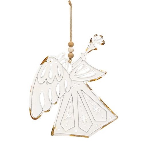 Shabby Chic Metal Angel Ornament
