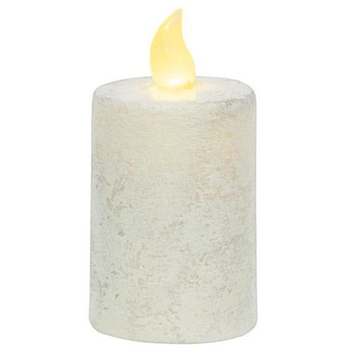 Rustic White Pillar Candle, 2.25" X 4"