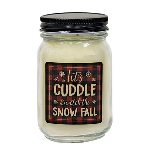 Let's Cuddle Pint Jar Candle, Snowberry