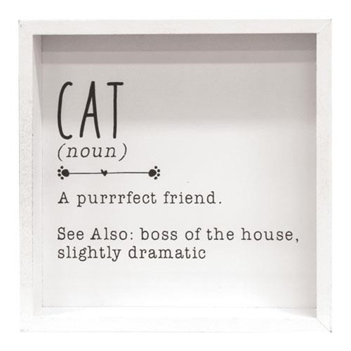 Cat Definition Framed Box Sign