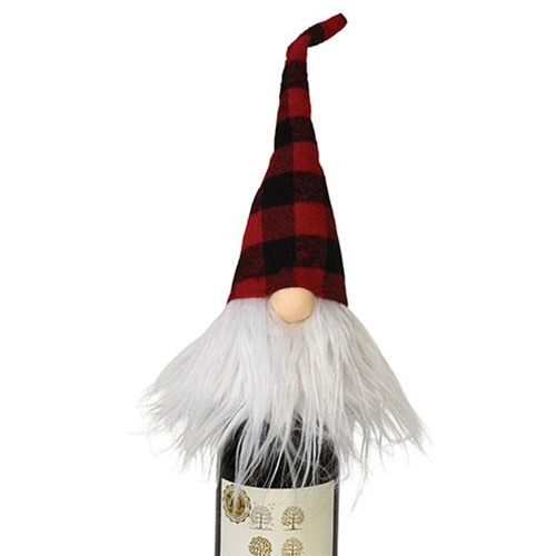 Red & Black Plaid Gnome Bottle Topper
