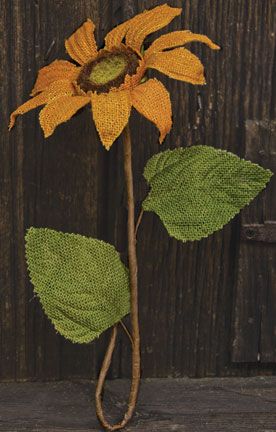 Burlap Sunflower - Orange