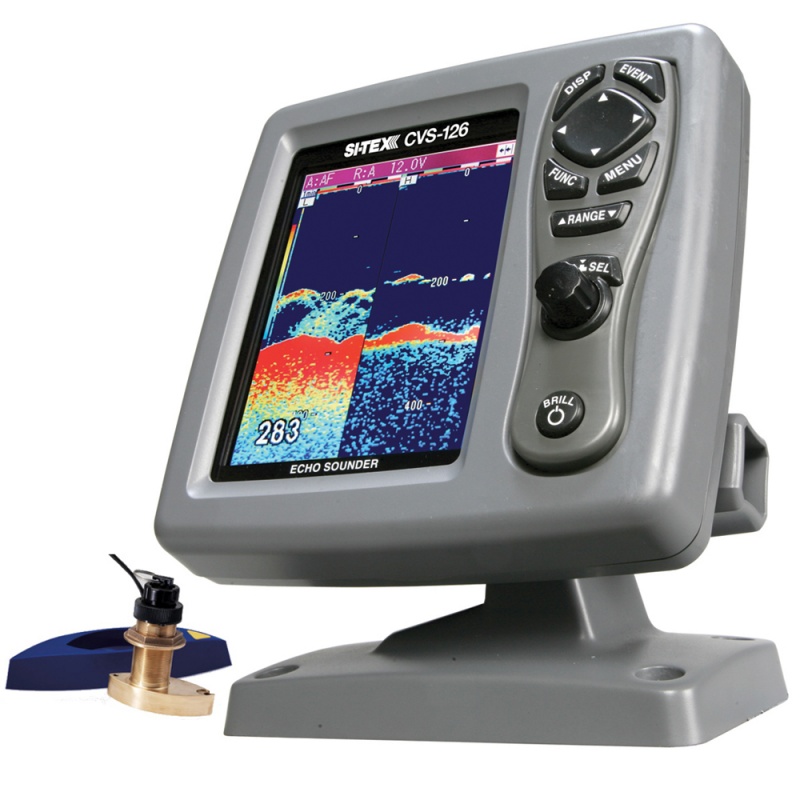 SiTex Dual Frequency Color Echo Sounder W/B744v ThruHull Transducer
