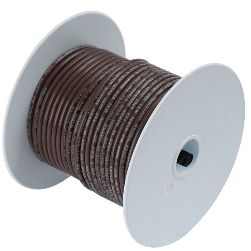 Ancor Brown 16 Awg Tinned Copper Wire - 500'
