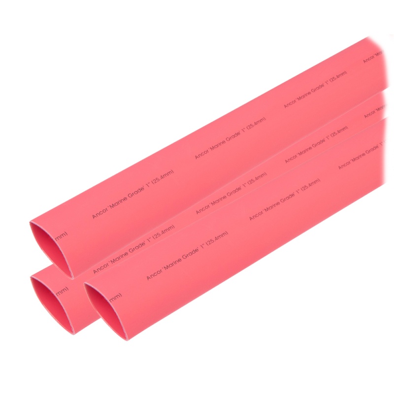 Ancor Heat Shrink Tubing 1" X 6" - Red - 3 Pieces