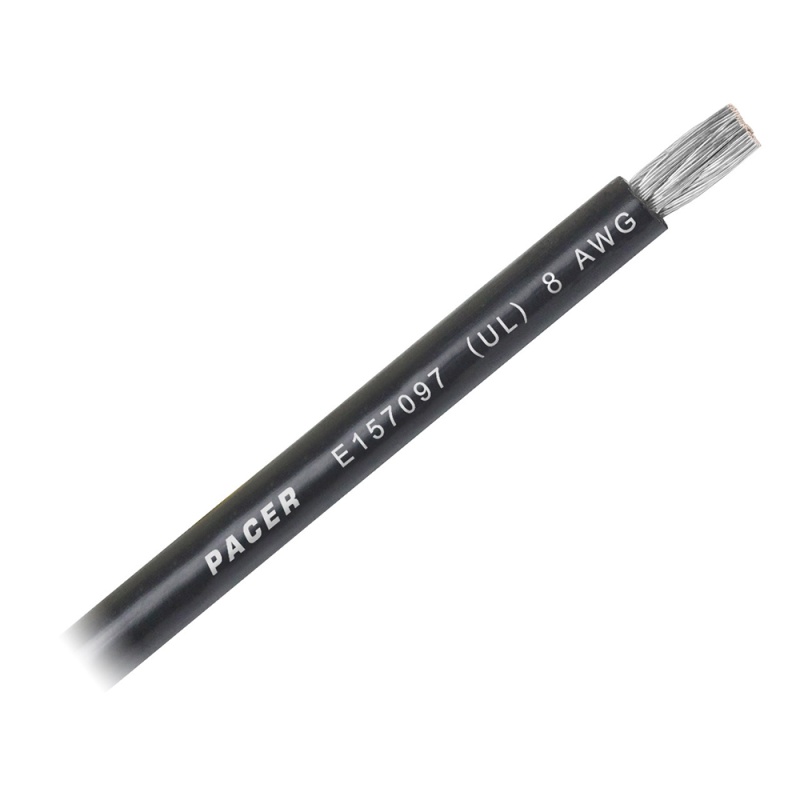 Pacer Black 8 Awg Battery Cable - Sold By The Foot