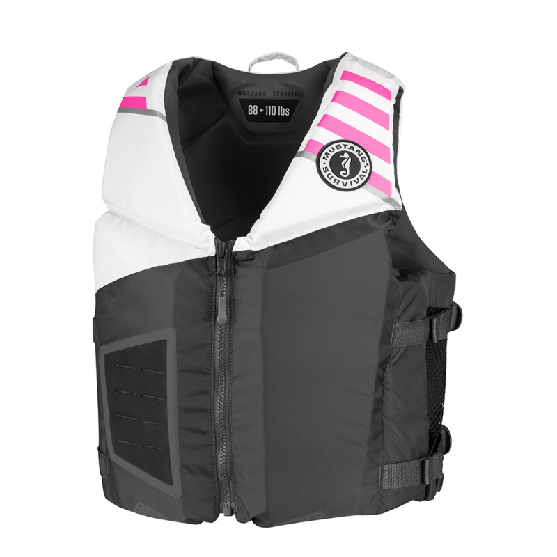 Mustang Rev Young Adult Foam Vest - Grey-White-Pink