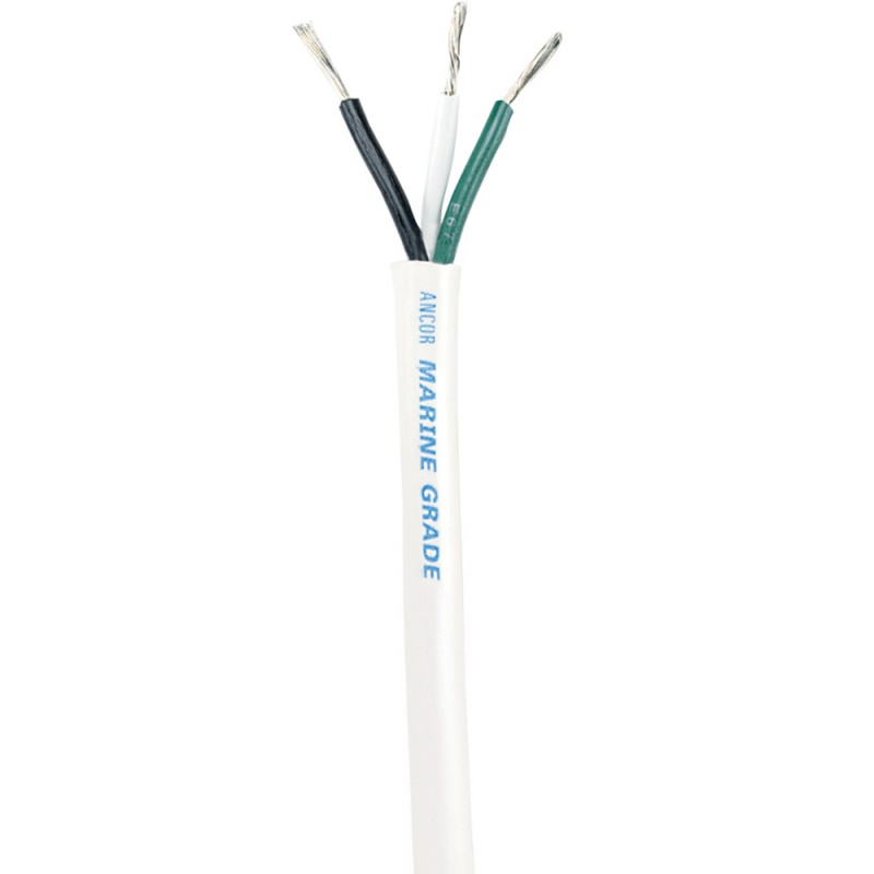 Ancor White Triplex Cable - 12/3 Awg - Round - 100'