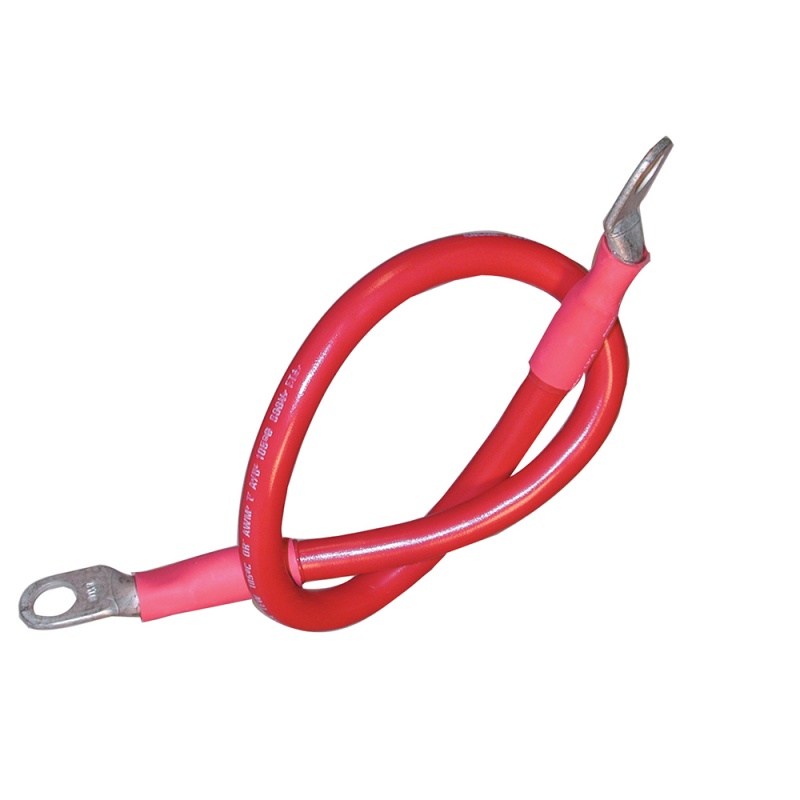Ancor Battery Cable Assembly, 4 Awg (21Mm²) Wire, 3/8" (9.5Mm) Stud, Red - 18" (45.7Cm)