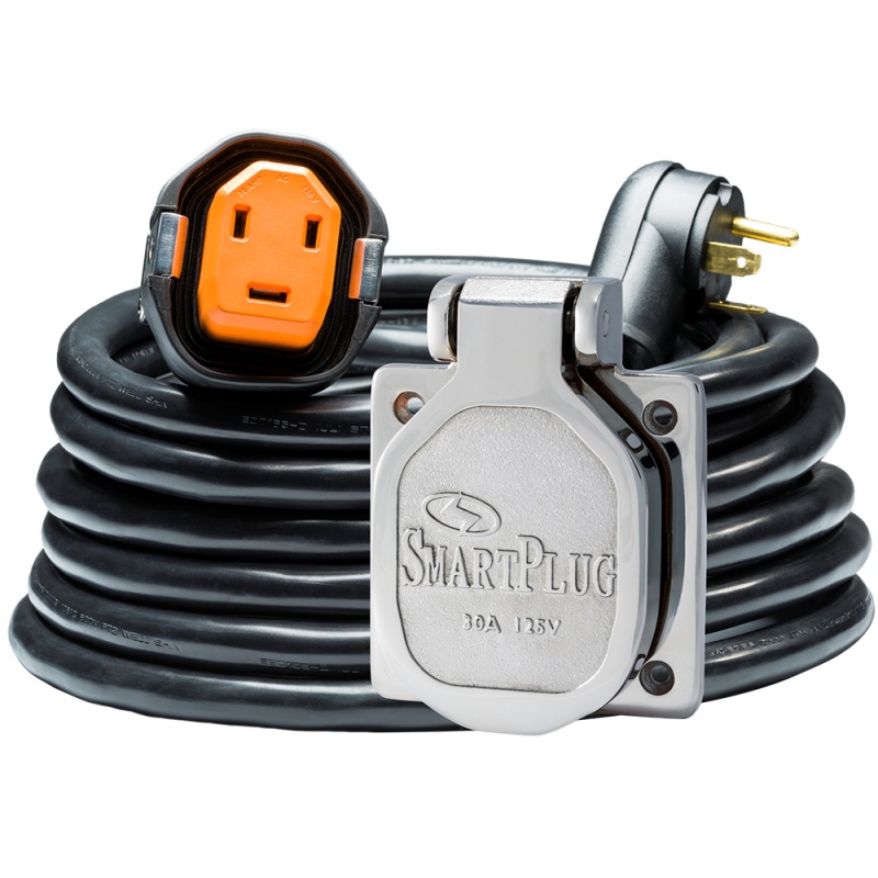 Smartplug Rv Kit 30 Amp Dual Configuration Cordset & Stainless Steel Inlet Combo - 30'