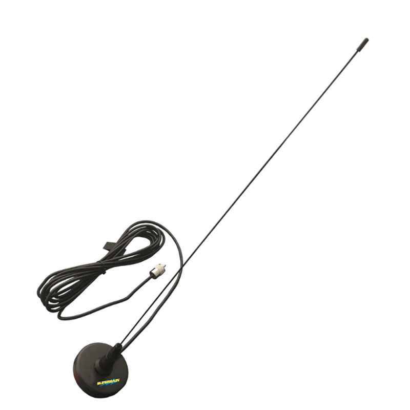 Glomex 21" Magnetic Mount Vhf Antenna W/15' Rg-58 Coaxial Cable & Pl-259 Connector