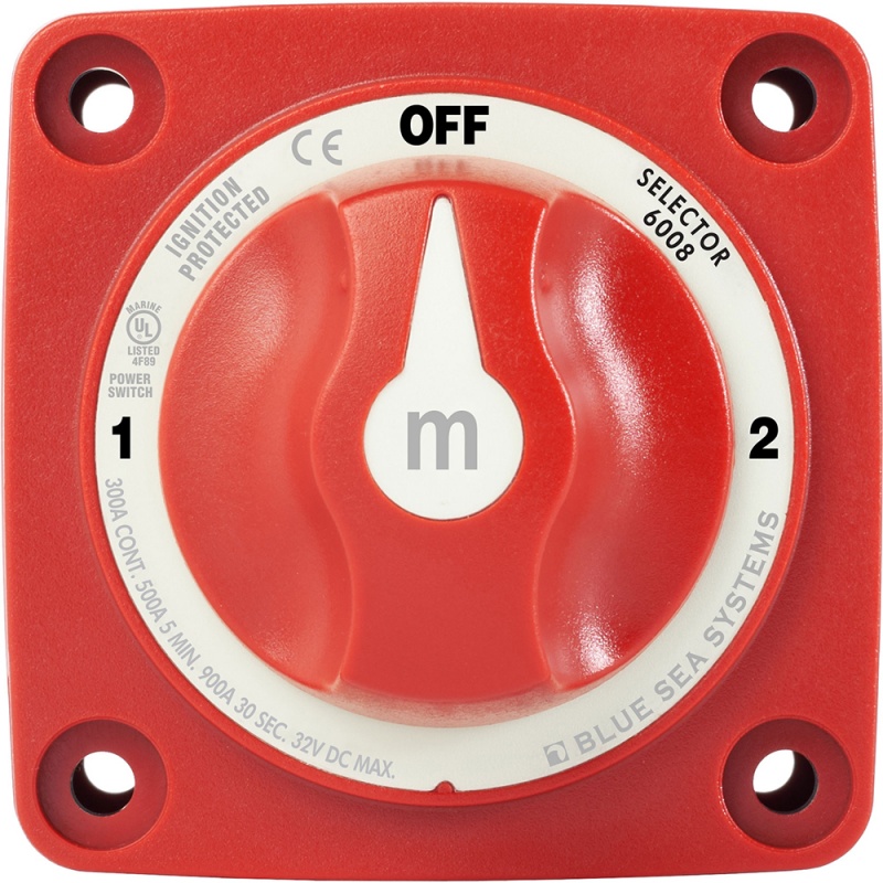 Blue Sea 6008 M-Series Battery Switch 3 Position - Red