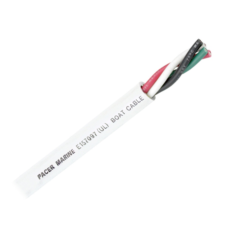 Pacer Round 4 Conductor Cable - 500' - 12/4 Awg - Black, Green, Red & White