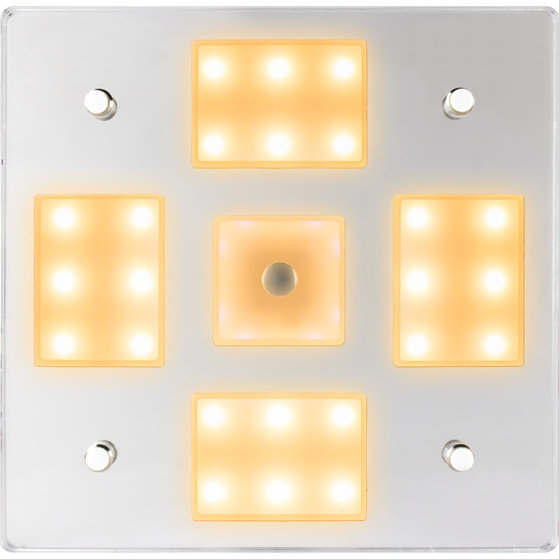 Sea-Dog Square Led Mirror Light W/On/Off Dimmer - White & Blue