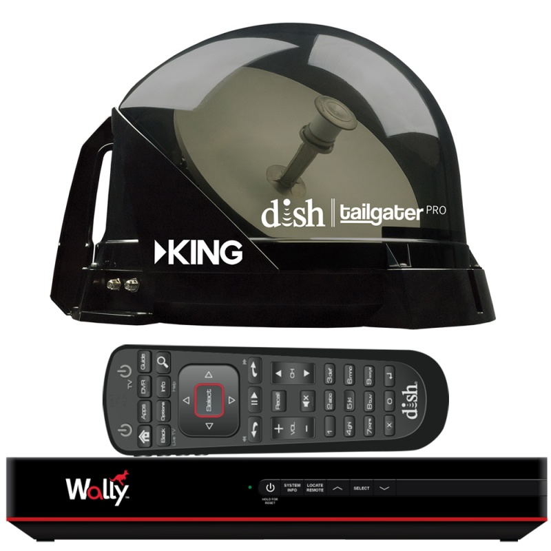 King Dish® Tailgater® Pro Premium Satellite Portable Tv Antenna W/Dish® Wally® Hd Receiver