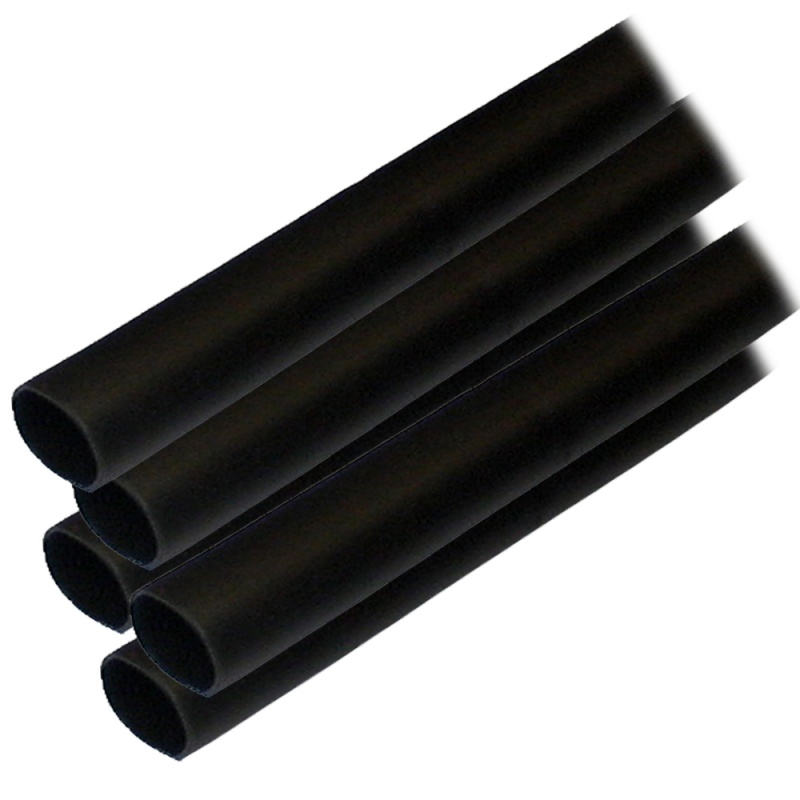 Ancor Adhesive Lined Heat Shrink Tubing (Alt) - 1/2" X 12" - 5-Pack - Black