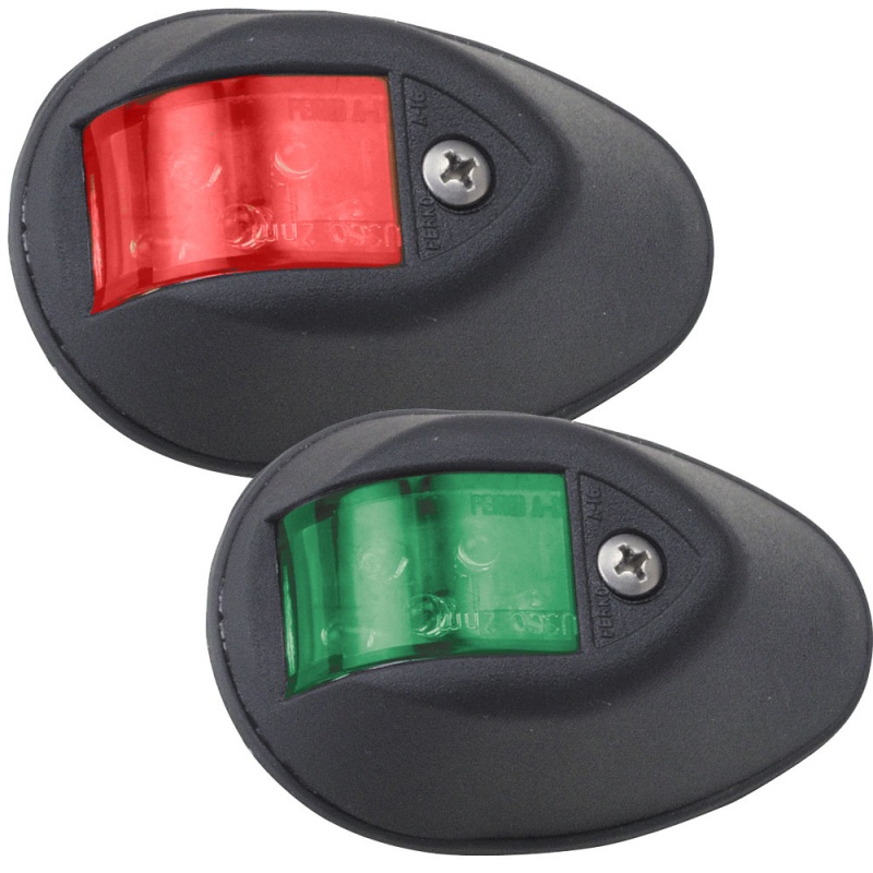 Perko Led Side Lights - Red/Green - 24V - Black Plastic Housing