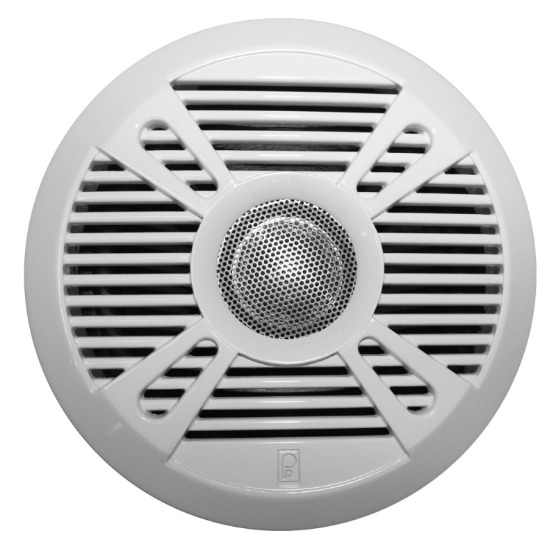 Poly-Planar Ma-7050 5" 160 Watt Speakers - White/Grey Grill Covers