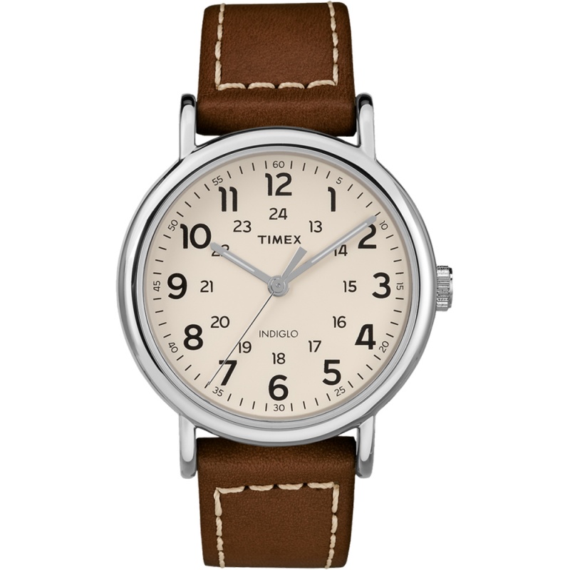 Timex Weekender® 2-Piece Leather Strap Watch - Cream