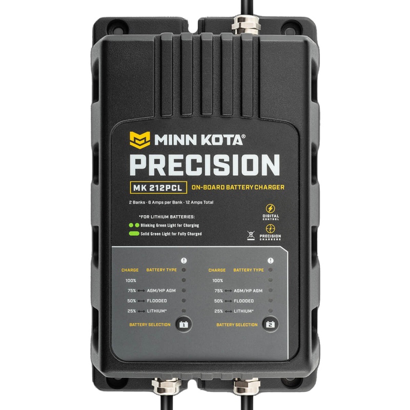 Minn Kota On-Board Precision Charger Mk-212 Pcl 2 Bank X 6 Amp Li Optimized Charger