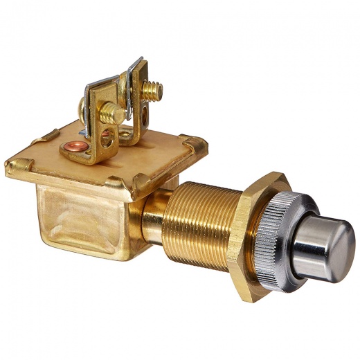 Cole Hersee Heavy Duty Push Button Switch W/Gasket Seal SPST Off-On 2 Screw - 10A