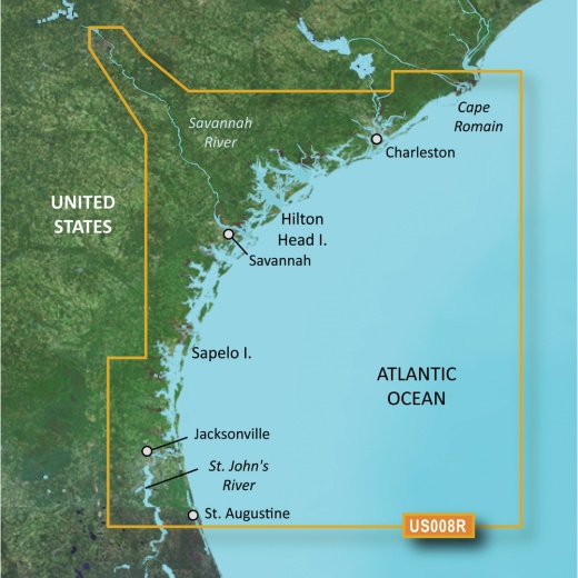 Garmin Bluechart G3 Vision HD - VUS008R - Charleston to Jacksonville microSD/SD Chart