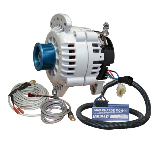 Balmar Alternator 120 Amp Kit 120V 3.15" Dual Foot Saddle J10 Pulley Regulator & Temp Sensor
