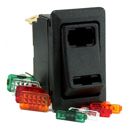 Cole Hersee Lighted Rocker Switch SPDT On-Off-On 4 Blade - Black